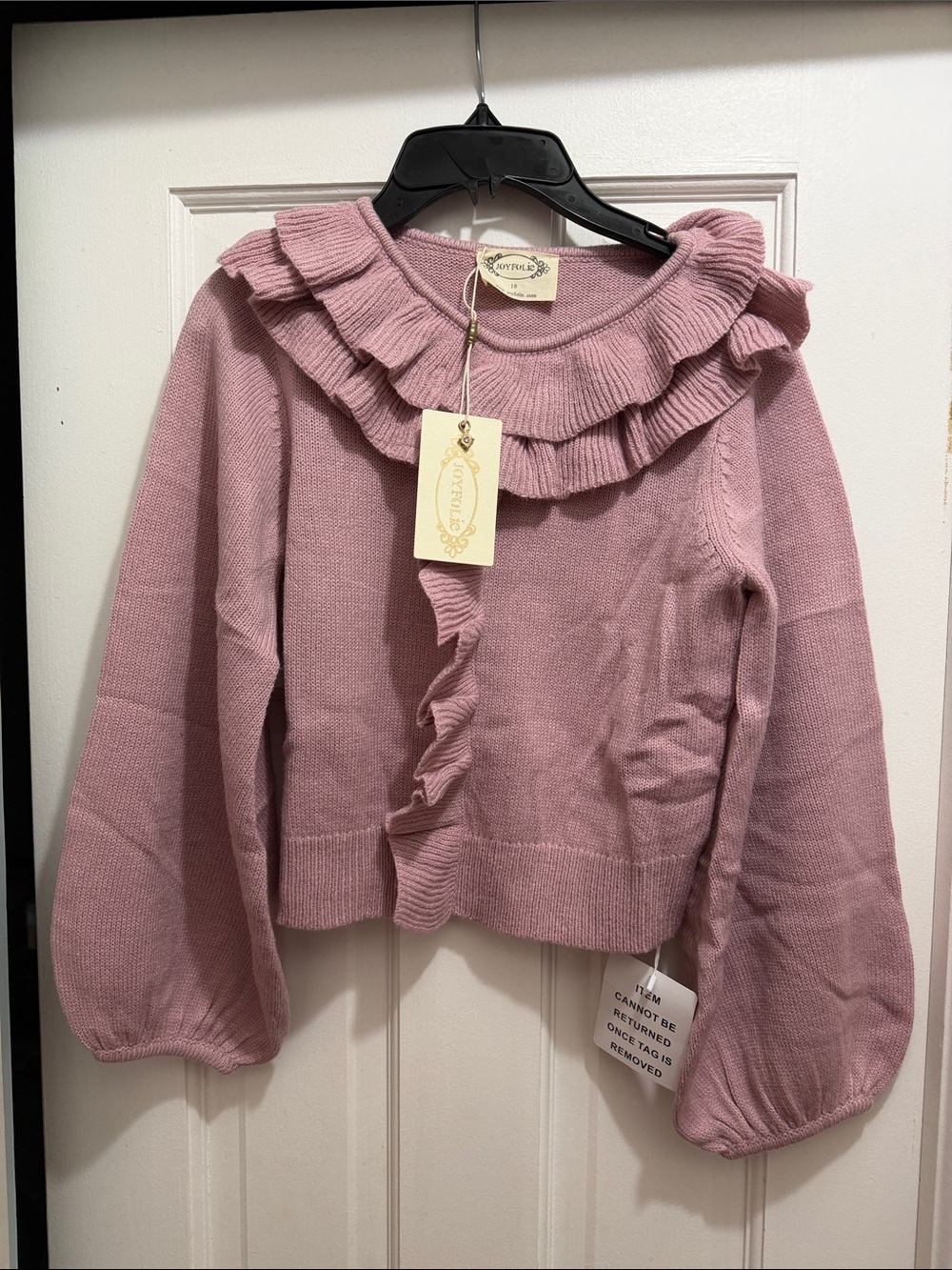 Soft Pink Ruffle-Trim Sweater - Boutique joyfolie